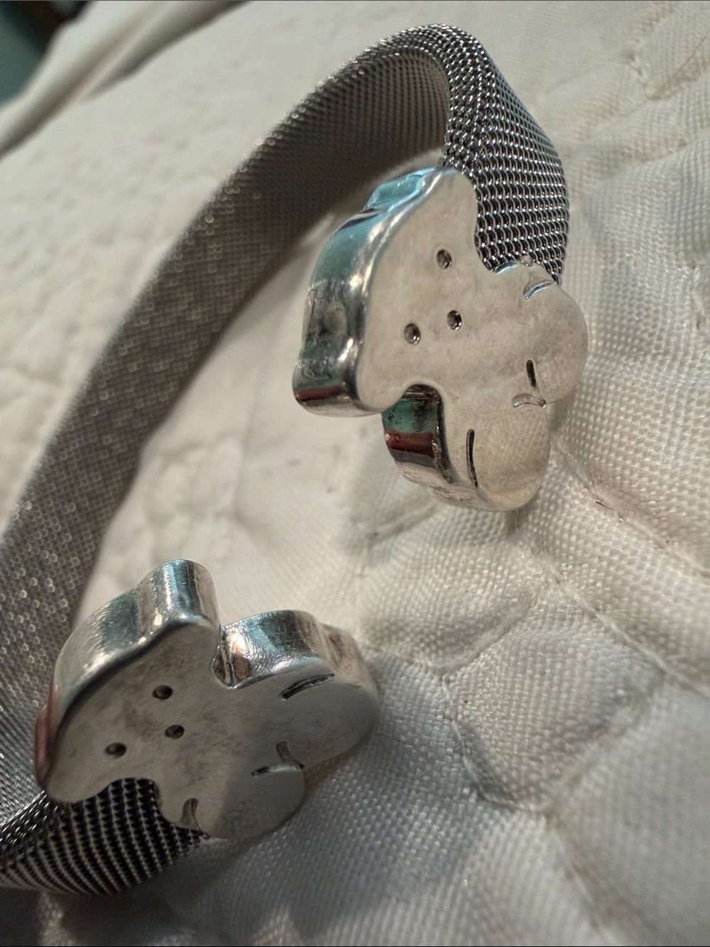 Tous 925 Silver Mesh Cuff Bracelet with Bear Motifs - Picture 11 of 11
